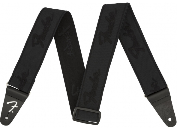 Fender Weightless Running Logo Guitar Strap - Black/Black Fender Weightless Running Logo Guitar Strap - Black/Black